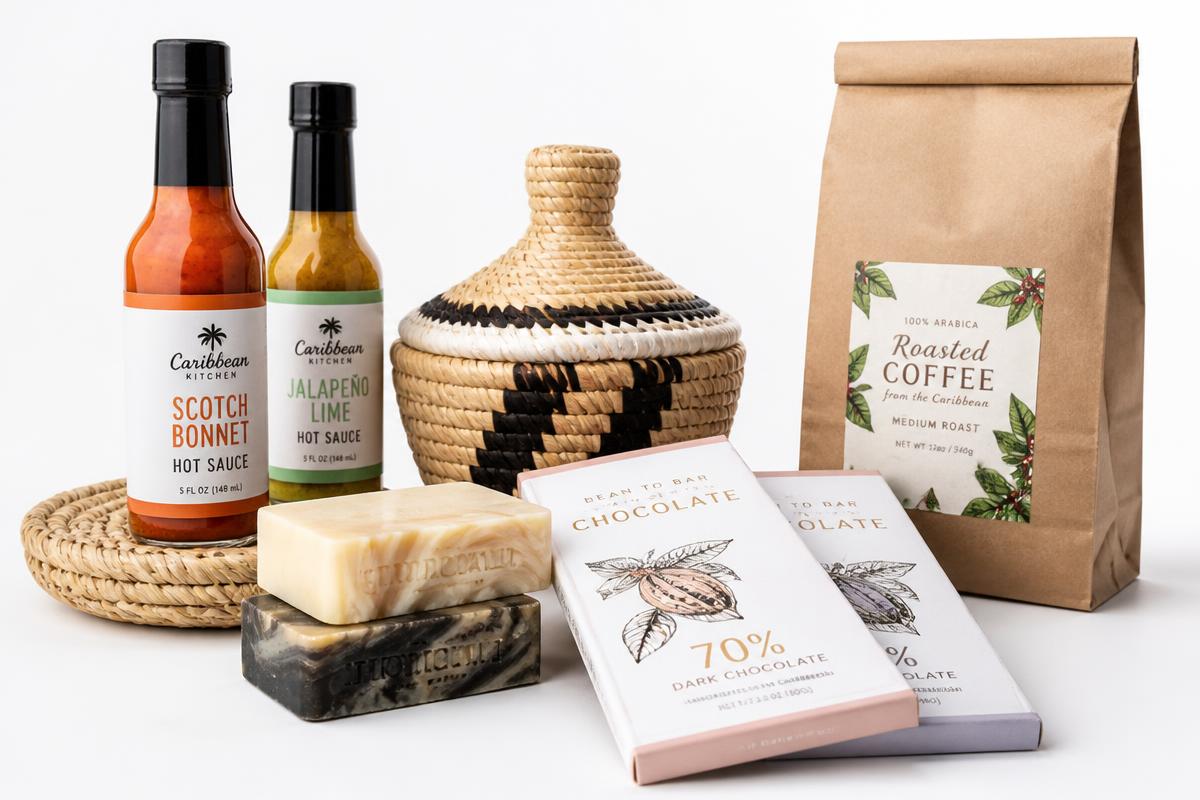 Caribbean-made cocoa, pepper sauce, soap and coffee from regional producers